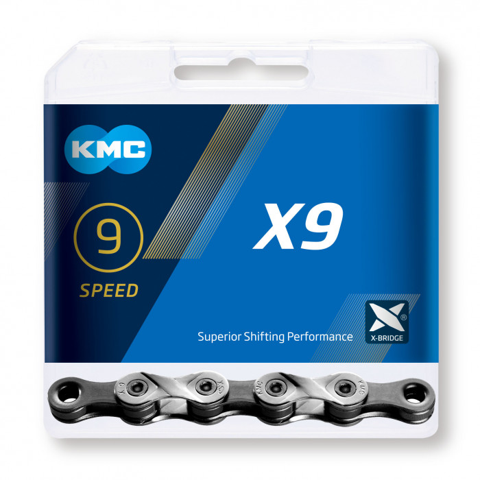 Reťaz KMC X9 Silver/Gray, 9 Speed