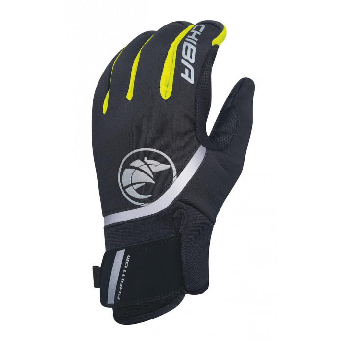 Chiba Zimné cyklistické rukavice pre dospelých Phantom čierna/neónovožltá (20-1003-1-L)