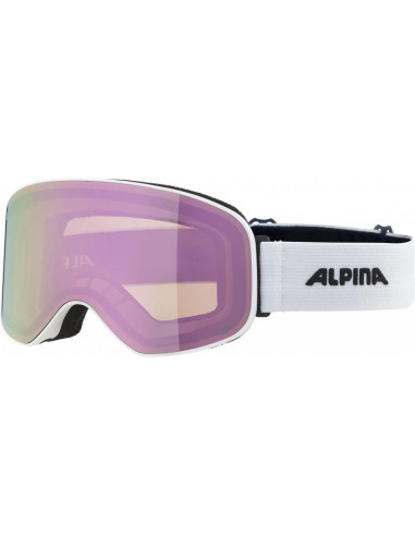ALPINA Lyžiarske okuliare SLOPE biele matné Q-LITE ružové
