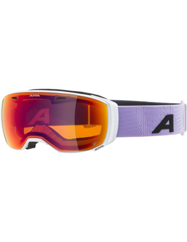 Lyžiarske okuliare Alpina ESTETICA HM bielo-fialové, Q-LITE rainbow