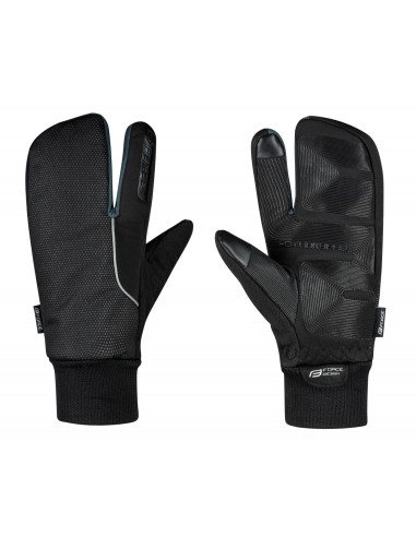 FORCE rukavice zimné HOT RAK PRO 3+1, čierne